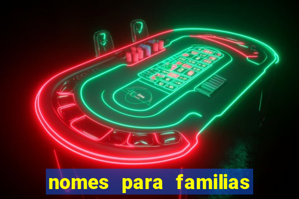 nomes para familias em jogos