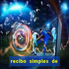 recibo simples de pagamento word