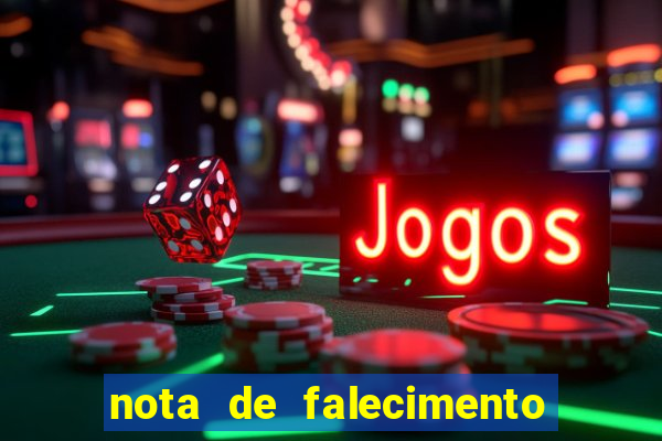nota de falecimento em campos altos hoje